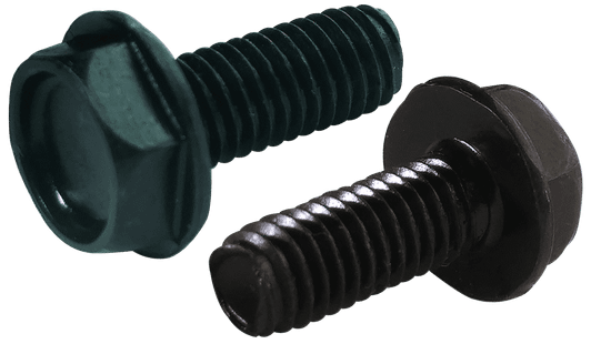1/4"-20 x 1" Hex Washer Head Unslotted Thread Rolling Screw, Steel Black Oxide & Wax (Box of 2,500)
