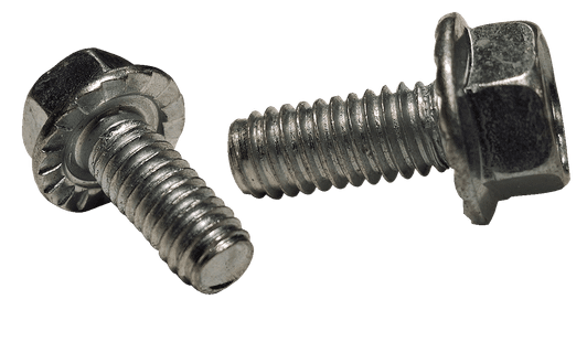 #6-32 x 1/4" Hex Washer Head, Serrated Unslotted Thread Rolling Screw, Steel Zinc Clear & Wax (Box of 10,000)