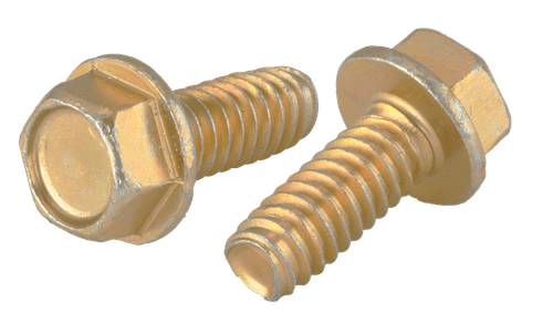 5/16"-18 x 1" Hex Washer Head Unslotted Thread Rolling Screw, Steel Zinc Yellow & Wax (Box of 1,500)
