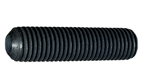 #10-32 x 1/2" Cup Point Socket Set Screw, Fine Thread, Alloy Steel, Thermal Black Oxide (Box of 5,000)