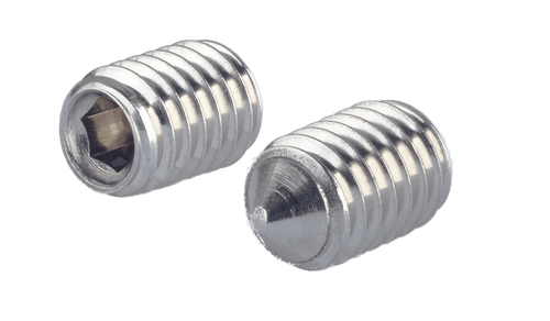 #10-32 x 3/8" Cone Point Socket Set Screw, Fine Thread, 18-8 Stainless Steel (Box of 2,500)