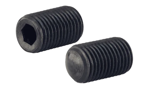 #10-32 x 1/2" Socket Set Screw, Oval Point, Fine Thread, Alloy Steel, Black Oxide (Box of 5,000)