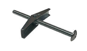 1/4" x 3" Toggle Bolt w/ Wing Nut, Mushroom Head, Combo Drive, Steel, Zinc Clear (Box of 50)