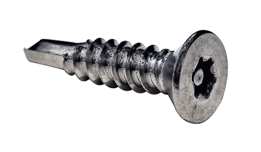 #8-18 x 3/4" Flat Head Pin-In Torx Security Tek Screw, 18-8 SS (Box of 3,000)