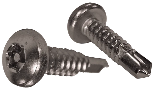 1/4"-14 x 1" Pan Head Pin-In Torx Security Tek Screw, 410 SS (Box of 1,000)