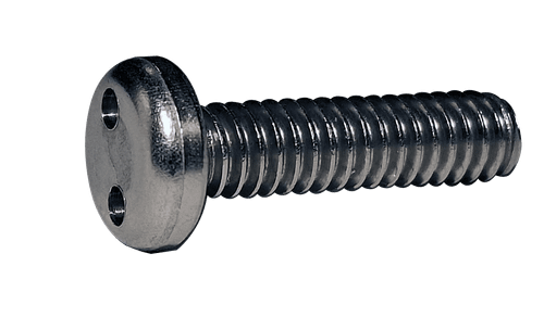 #10-24 x 3/4" Spanner Drive Pan Head Security Machine Screw, 18-8 Stainless Steel - FT (Box of 2,000)