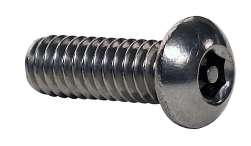 1/4"-20 x 3/8" Pin-In Hex Drive Button Head Security Machine Screw, 18-8 Stainless Steel - FT (Box of 1,500)