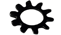 4 External Tooth Lock Washer, Steel, Black Oxide (Box of 10,000)