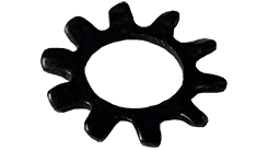 10 External Tooth Lock Washer, Steel, Black Oxide (Box of 10,000)
