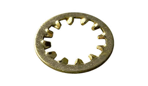 6 Internal Tooth Lock Washer, Steel, Zinc Yellow (Box of 10,000)