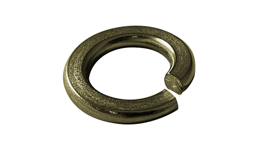 #2 Medium Split Lock Washer, Steel, Zinc Yellow (Box of 10,000)