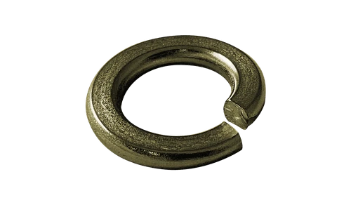 5 Medium Split Lock Washer, Steel, Zinc Yellow (Box of 10,000)