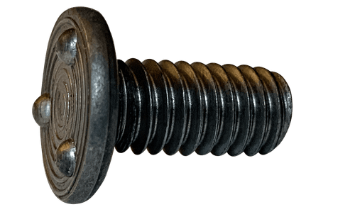#10-24 x 1/2" Weld Screw with Nibs on Top of Head, Steel, Plain - FT (Box of 3,000)
