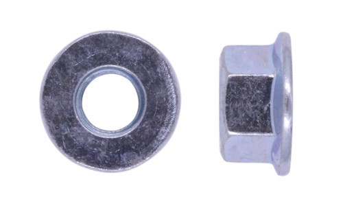M10-1.25 Non-Serrated Flange Nut DIN 6923, Class 8, Zinc Clear