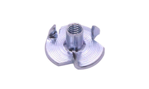 1/4"-20 x 7/16" Prong Tee Nut, Low Carbon Steel, Zinc Clear