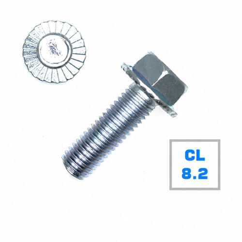 5/16"-18 x 1-1/2" Grade 8.2 Serrated Hex Flange Machine Bolts, Trivalent RoHS (Box of 1,000)