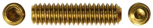 1/4"-20 x 3/4" Cup Point Socket Set Screw, Brass (Box of 2500)