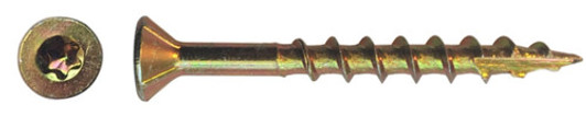 #10 x 3-1/2" Zinc Yellow Deck Screw, Flat Head w/ Nibs, Star Drive, Type 17 Point (Box of 1000)