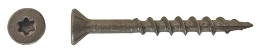 #8 x 1-5/8" WAR Coated Deck Screw, Flat Head w/ Nibs, Star Drive, Type 17 Point (Box of 5000)