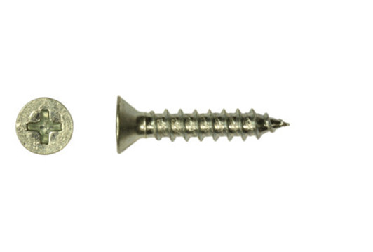 #10-12 x 2-1/2" Phillips Flat Head Sheet Metal Screw, Type A, Steel, Zinc Plated (Box of 1300)