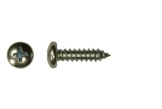 #8-15 x 7/8" Phillips Pan Head Sheet Metal Screw, Type A, Steel, Zinc Plated (Package of 100)