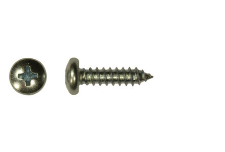 #24-9 x 2" Phillips Pan Head Sheet Metal Screw, Type A, Steel, Zinc Plated (Box of 400)