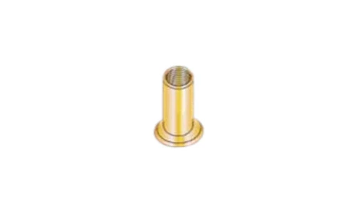 M4-0.7 x 3mm Threaded Insert, Large Flat Head, Steel, Zinc Yellow (Box of 2000)