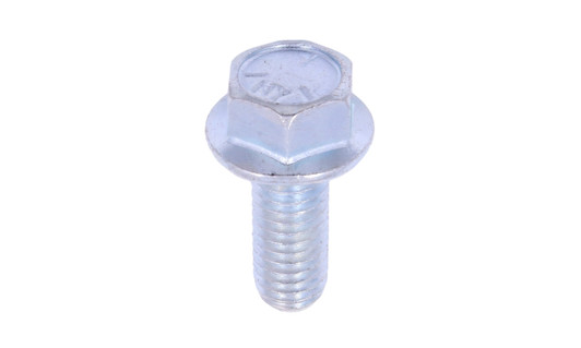 3/8"-16 x 1" Serrated Flange Bolt, Large Head, Grade 5, Zinc Clear (Box of 700)