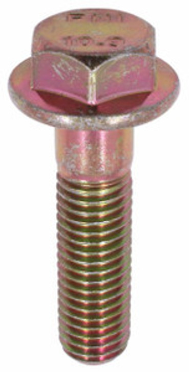 M10-1.5 x 40 Flange Bolt Din 6921, Grade 10.9, Zinc Yellow (Box of 550)