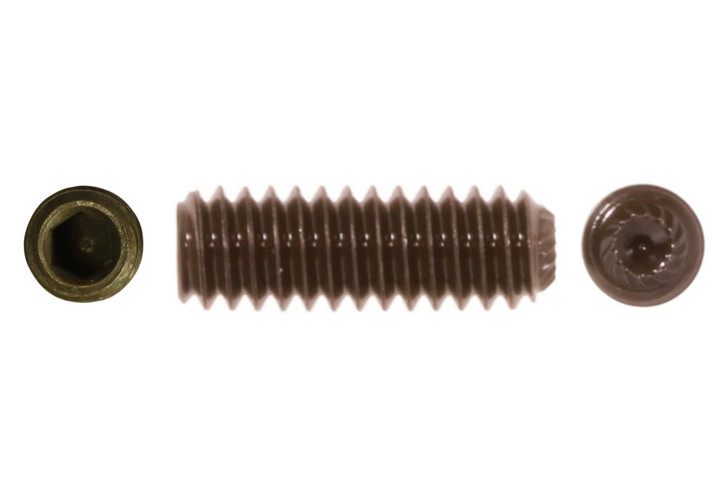 3/8"-24 x 1" Knurled Cup Socket Set Screw, Alloy Steel, Thermal Black Oxide (Box of 3000)