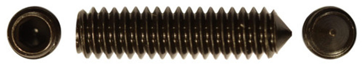 M6-1.00 x 12 mm Cone Point Socket Set Screw, Alloy Steel, Thermal Black Oxide (Package of 100)