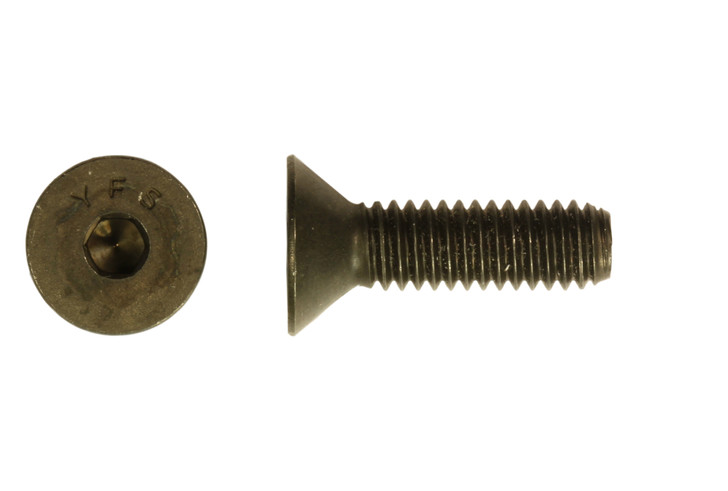 M20-2.50 x 25 mm Flat Head Socket Cap Screw, Din 7991, 12.9 Alloy Steel, Thermal Black Oxide - FT (Package of 25)