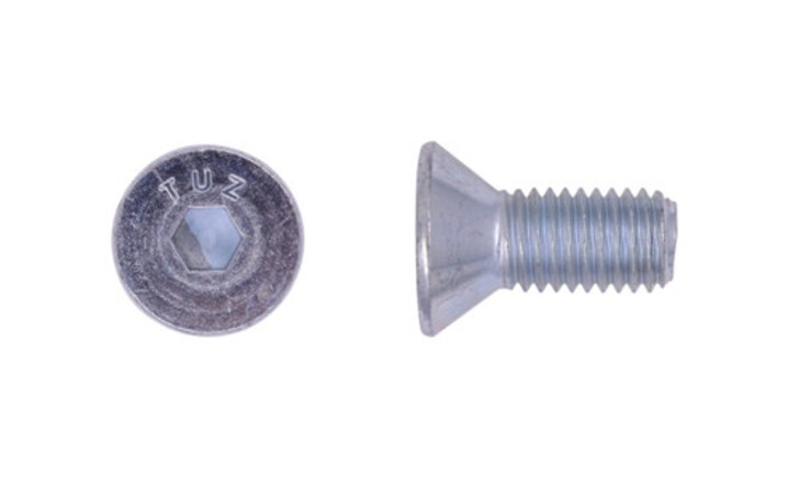 M6-1.00 x 30 mm Flat Head Socket Cap Screw, Din 7991, 12.9 Alloy Steel, Zinc Clear - FT (Package of 100)