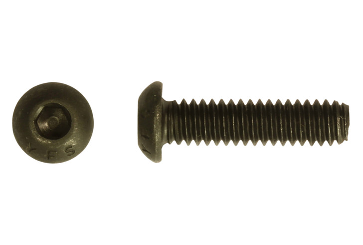 M20-2.50 x 45 mm Button Head Socket Cap Screw, ISO 7380, 12.9 Alloy Steel, Thermal Black Oxide - FT (Package of 10)