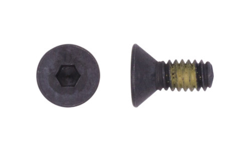 1/4"-20 x 1-1/2" Flat Head Socket Cap Screw with Nylon Patch, Alloy Steel, Thermal Black Oxide - FT (Package of 100)