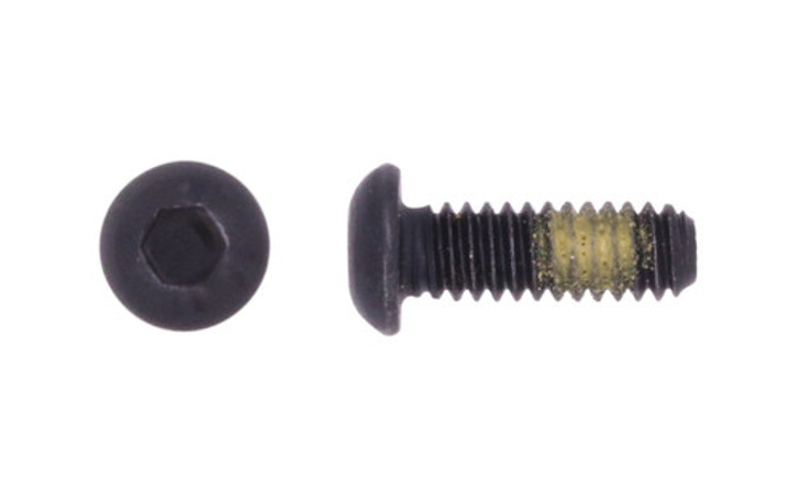 #6-32 x 3/8" Button Head Socket Cap Screw with Nylon Patch, Alloy Steel, Thermal Black Oxide - FT (Package of 100)