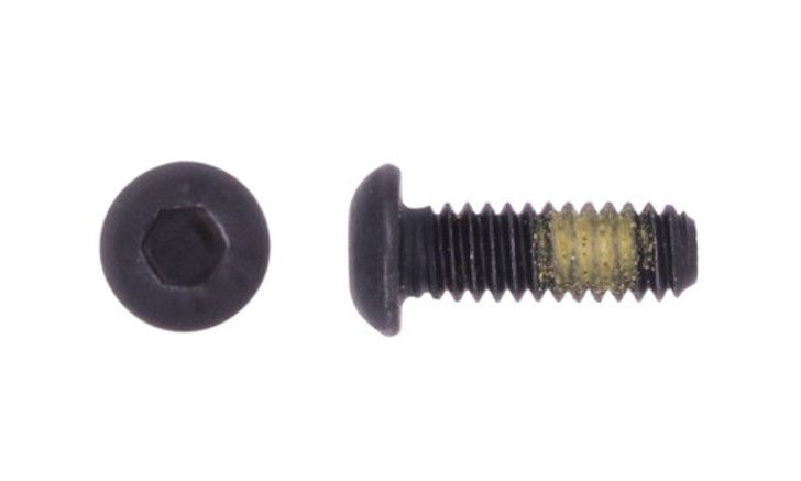 1/4"-28 x 1/2" Button Head Socket Cap Screw with Nylon Patch, Alloy Steel, Thermal Black Oxide - FT (Package of 100)
