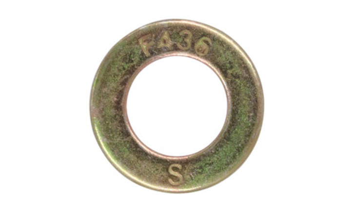 3" F436 Structural Flat Washer, Zinc Yellow (Box of 30)