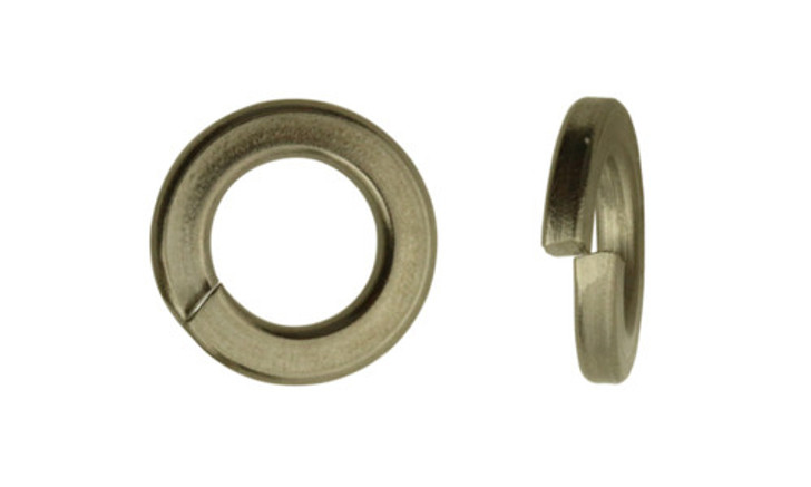 1/2" Regular Split Lock Washer, 316 Stainless Steel, Plain (Package of 100)