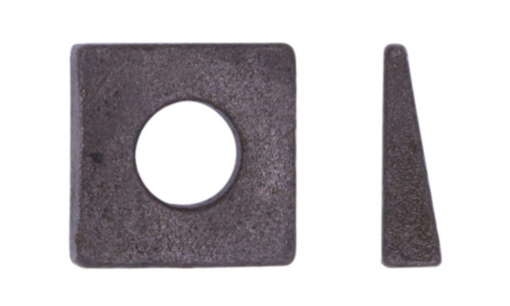 1-1/8" Square Beveled Washer, Malleable Iron, Plain (Box of 80)