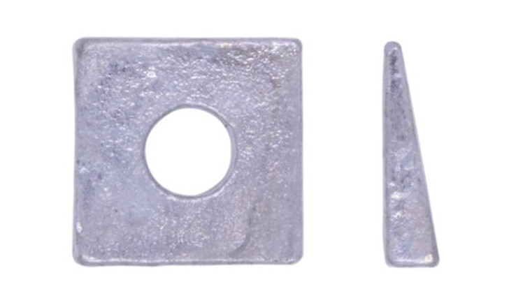 5/8" Square Beveled Washer, Malleable Iron, Hot Dipped Galvanized (Box of 360)