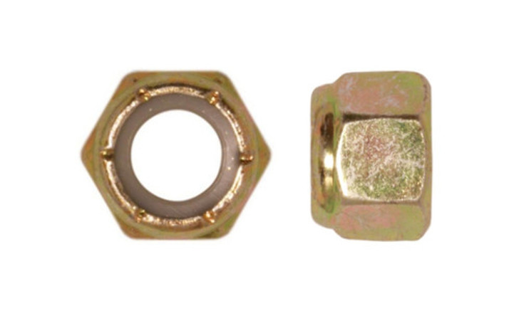 9/16"-18 UNF NE Nylon Insert Lock Nut, Grade C Steel, Zinc Yellow (Box of 800)