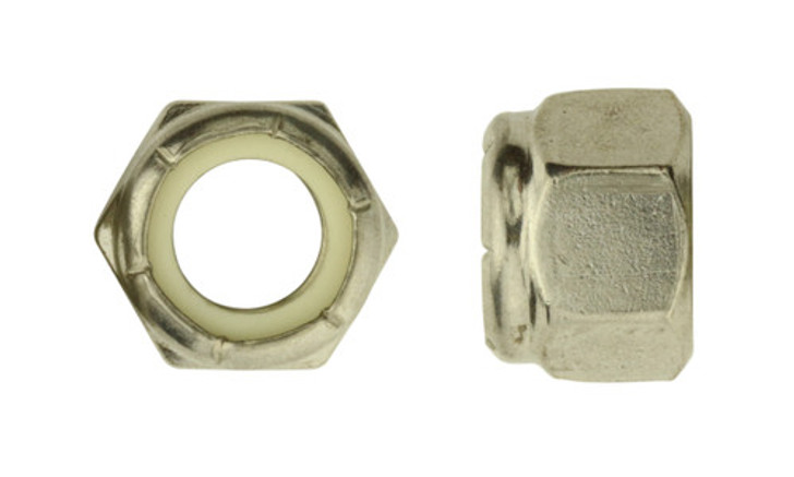 3/8"-24 UNF NE Nylon Insert Lock Nut, 18-8 Stainless Steel, Plain (Box of 2500)