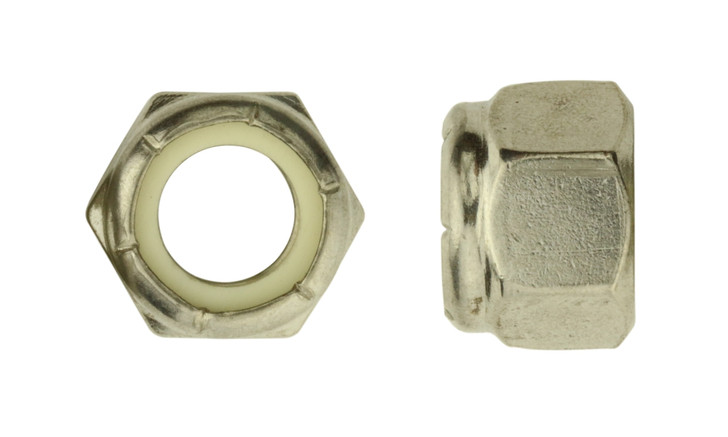 #2-56 UNC NM Nylon Insert Lock Nut, 18-8 Stainless Steel, Plain (Package of 100)