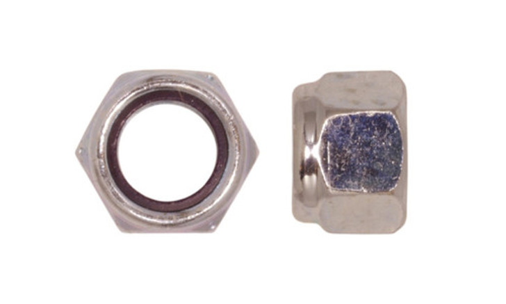 1/4"-28 UNF NE Nylon Insert Lock Nut, Grade  5 Steel, Zinc Clear (Box of 3500)