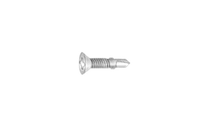 1/4"-20 x 2-3/4 Flat Head Phillips Tek Screw #4 Point with Wings, Steel Zinc (Box of 800)