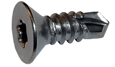 #8-18 x 3/4 Flat Head Torx (6-Lobe) Tek Screw #2 Point, 410 SS (Box of 2000)