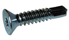 #10-16 x 1 Flat Head Torx (6-Lobe) Tek Screw #3 Point, Steel Zinc (Box of 5000)