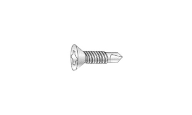 1/4"-20 x 3/4 Flat Head, Undercut Phillips Tek Screw #3 Point, Steel Zinc (Box of 4000)
