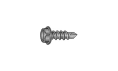 #8-18 x 1 Hex Washer Head Slotted Tek Screw #2 Point, Steel Black Oxide (Box of 8000)